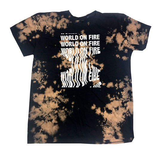 World On Fire Bleach Out T - Black