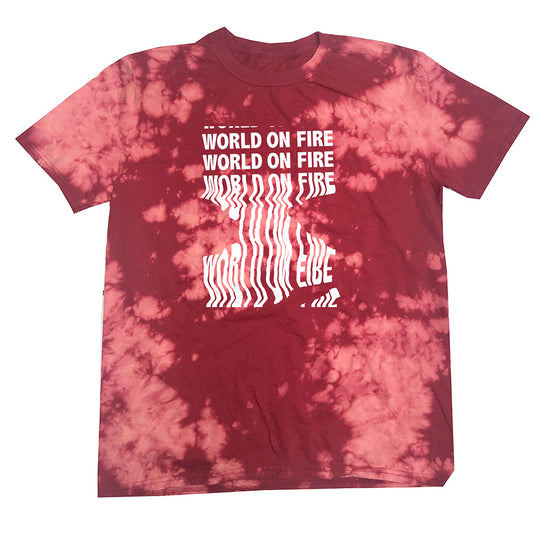 World On Fire Bleach Out T - Red